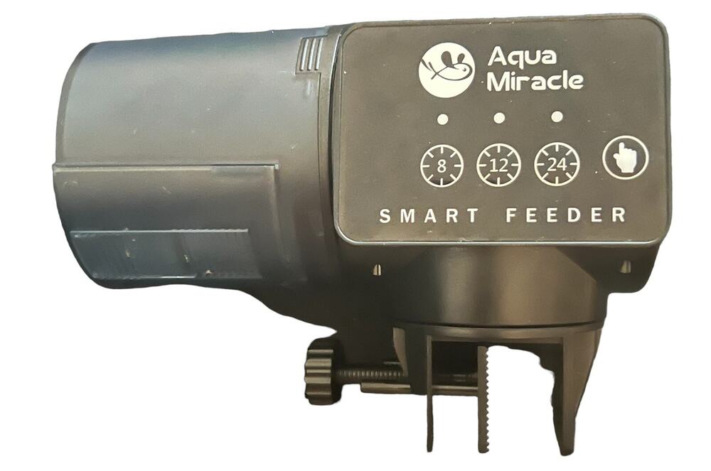 Black Aqua Miracle Automatic Smart Feeder Fish Turtle Reptile Aquarium Tank